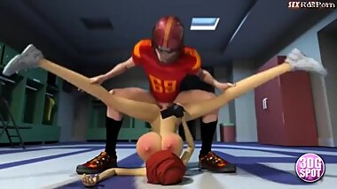 Footballer fucks cheerleader in the school gym
