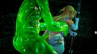 Green slime man vs  Healer