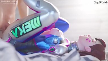 D.Va is fucked, missionary, with sound