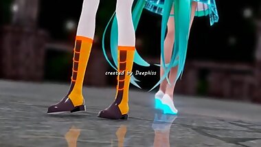 [MMD] "HYBRID" por Miku y Rin