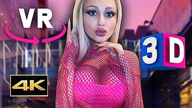VR 4K 3D - BIG FAKE TITS BIMBO DOLL - CHANGING ROOM VOYEUR POV - PORN 360
