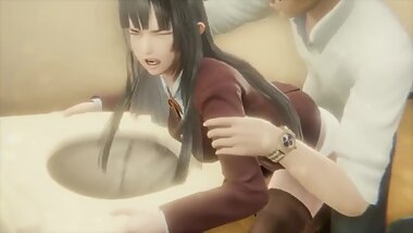 [3D] Cute Schoolgirl is Brutally Fucked on Toilet