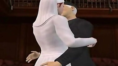 3D nun sucking dick