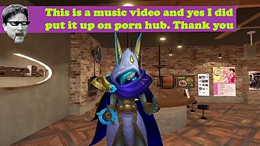 cosmic dusk xayah from League of Legends with Monique Woods dancing to the song Ink