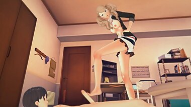 (3D Hentai)(Persona) Ann Takamaki footjob