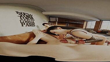 Tifa and Lara - blowjob and feetjob