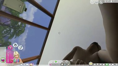 Sims 4 Sex - Huge Cock Grandpa Destroys Blonde Teen