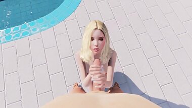 3DXChat - Sucking a friends cock