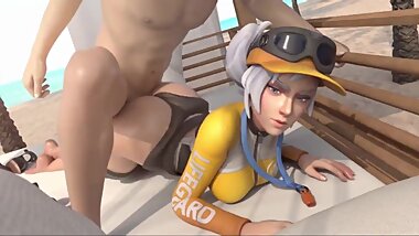 Paladins Lian being fucked in a beach (animation with sound)