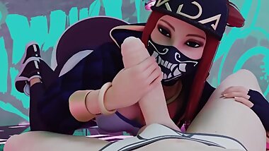 Akali KDA Handjob Animation League of Legends with Sound