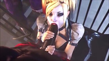 Harley Quinn BLOWJOB COMPILATION POV - DC batman Quinn licks penis cum swallow cum in mouth pov slut
