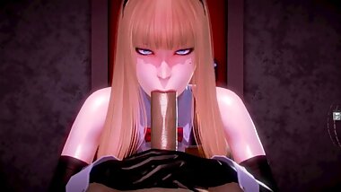 Get a bunny girl blowjob in the casino backroom