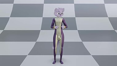 [3D Furry Macro] Purple Cat Growth Test HQ by Ducky