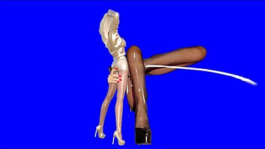3D dickgirl pleased by real nylonlegs