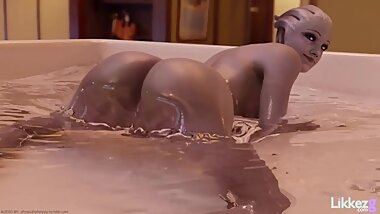Liara in a bath ( Animation by likkezg, audio by sfmaudioforyou )