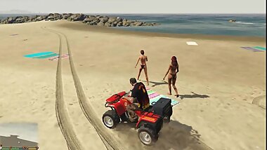 Joking Arround with Hot girls on the Beach