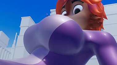 [3D Furry Macro] Slip & Fall with Red Bunny & Tiny Dude HQ by Ducky