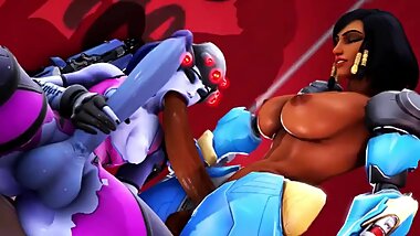 OVERWATCH FUTA 3D - SYMMETRA X WIDOWMAKER - Super Blowjob FUTA 3D