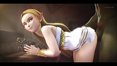 The Legend of Zelda Breath of Wild princess zelda being fucked rich by ganondorf (Botw) SFM part 2