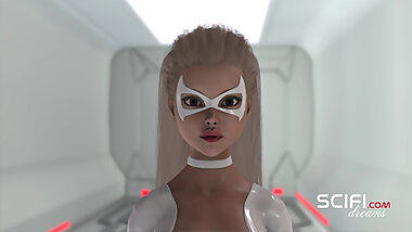 Sci-fi orbit. 3d hot dickgirl fucks sweet teen in spacecraft