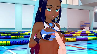 POKEMON Nessa Inside pool 3d hentai