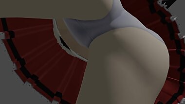 Hentai Schoolgirl Doing Squats [Upskirt Panty]