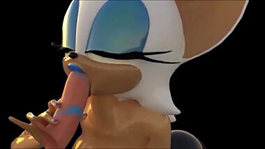 Rouge sucks a floating dick