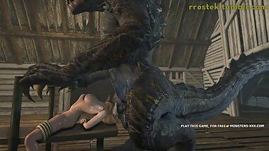 Tina bdsm reptile monster fuck