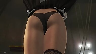 Dead or alive 5 Helena Douglas sexy maid windy upskirt exposes her big ass!