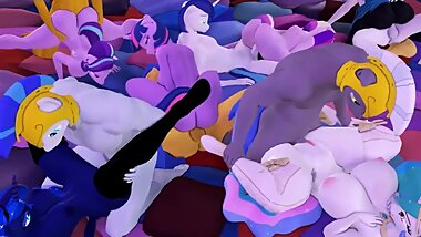 MLP ORGY 3D - Royal Guards Fucking Princesses - Celestia X Luna - CLOP 3D