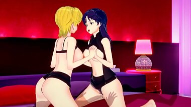 Evangelion Ч Misato and Ritsuko Threesome(3d Hentai)