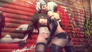 2B NieR: Automata 3d Animation Compilation [10 min + Full HD]