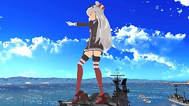 [3D MMD Giantess] Amatsukaze Aircraft Carrier Growth Dance HQ by ???
