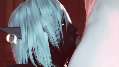 Queen Nualia Blue Skin 3D Hentai Blowjob & Deep Throat