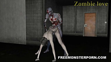 Sexy 3D Zombie Babe Licked and Fucked