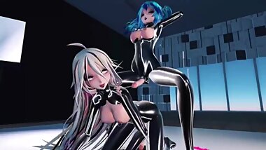 [MMD] R-18 Futanari Miku and IA Sexy Gimme that