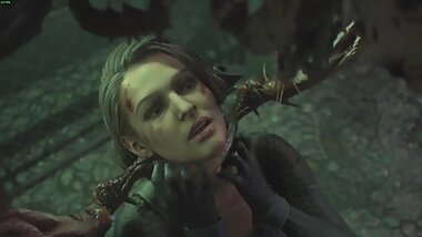 Jill Throated by Drain Deimos in Resident Evil 3