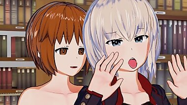 Girls und Panzer - Futa Miho X Erika 3D Hentai