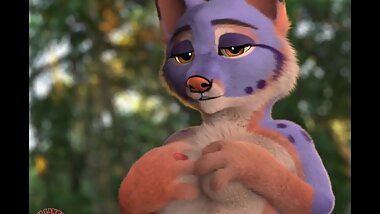 Sexy fox lynx teasing tits