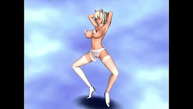 3D Lesbian Catgirls practice their dick sucking skills