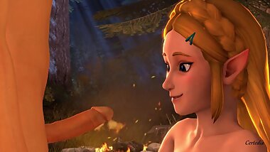 Zelda Giving Link a Relaxing Blowjob After a Long Day of Adventures