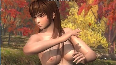 Naked girls fight in the forest