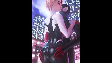 SPIDER GWEN SPANKED ON THE ASS FULL HD WITH SOUND
