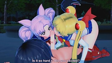 SAILOR MOON - Usagi Tsukino and Chibiusa - Threesome