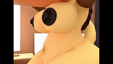Furry Jackal MILF Belly Stuffing