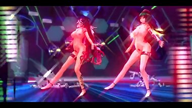 horny dance of two cute girls