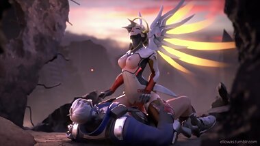 Overwatch - Mercy riding