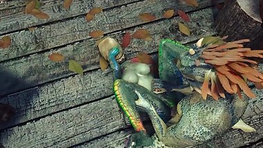 Captured Argonian Teen Used by Bandits