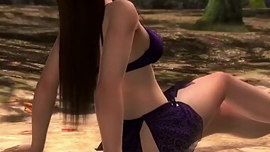 Dead or alive 5 Leifang sexy teen in micro bikini dress thong ass exposure!