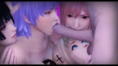 So Amazing Hot Group Blowjob and Masturbation